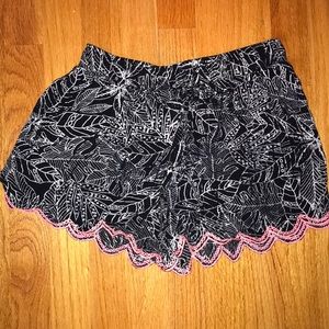 Black and white shorts